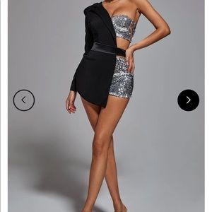 Stylish One Shoulder Blazer Romper